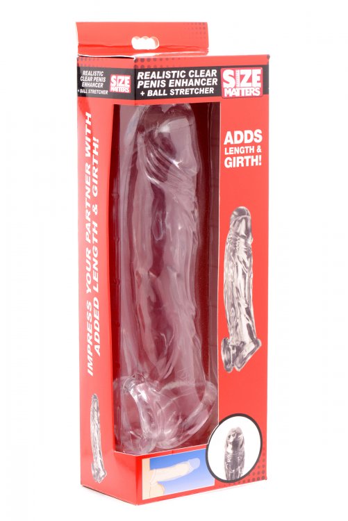 Size Matters Realistic Clear Penis Enhancer - 8 Inches