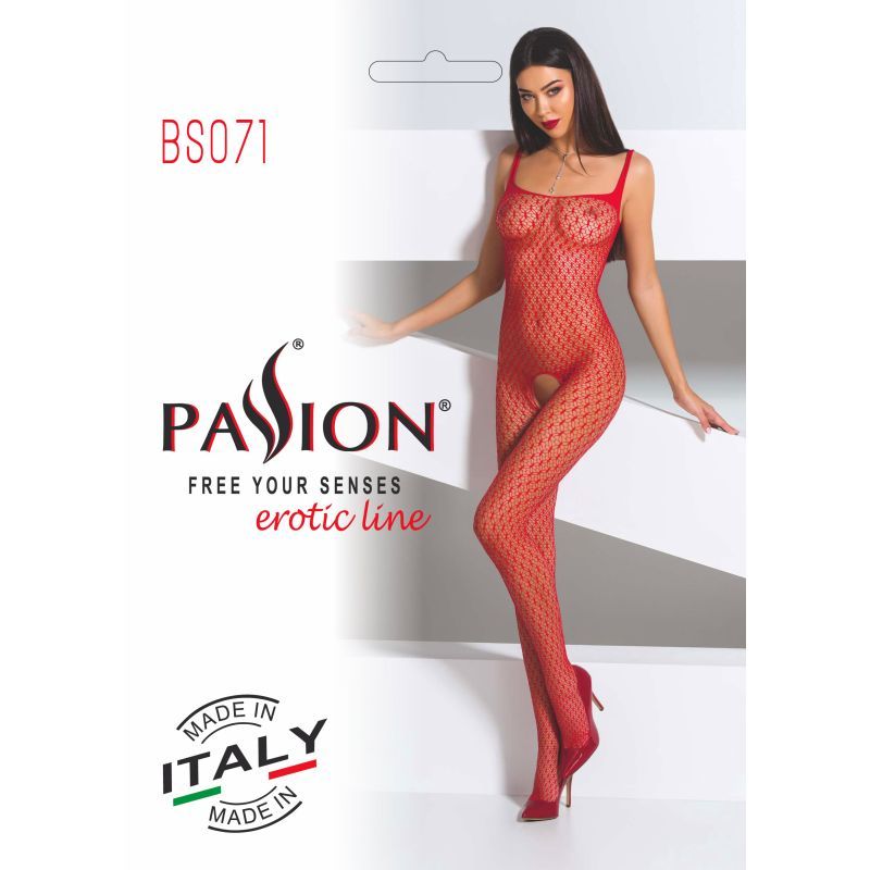 Passion Lingerie Bodystocking Red - Open Crotch Seduction