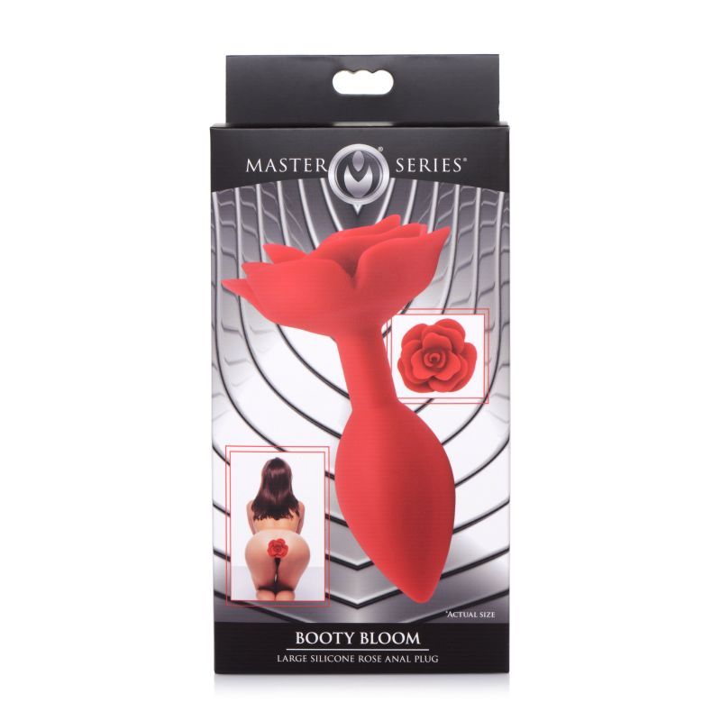 Booty Bloom Silicone Rose Plug - Large Red