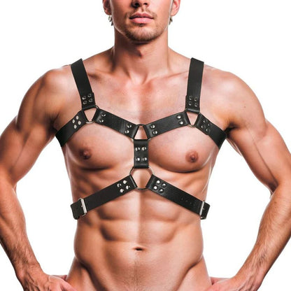 Strict 6 O-Ring Chest Harness - Vegan Leather