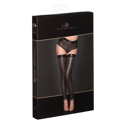 Noir Laser-Cut Stockings - Trendy, Silicone Tape, Comfortable Fit