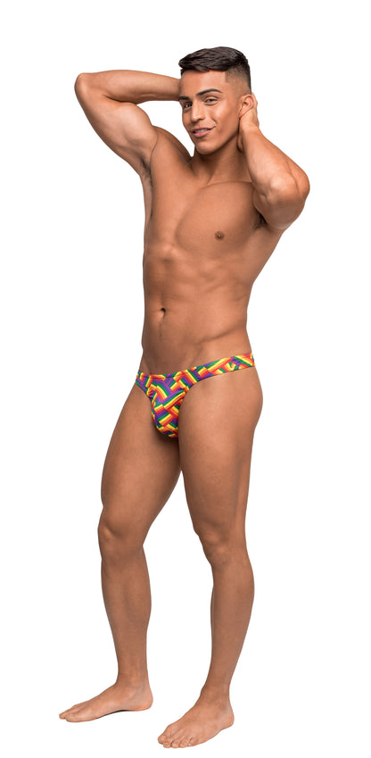 Male Power Pride Fest Bong Thong - Colorful Rainbow Design