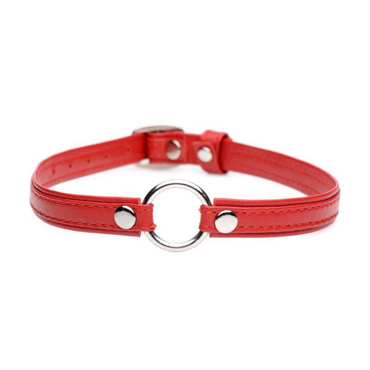 Master Series Fiery Pet Leather Choker - Red