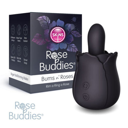 Creativec Skins Rose Buddies Bum N Roses - Black Anal Vibrator