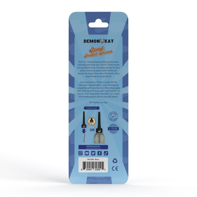 Demon Kat Spout Pocket Enema - Compact, Silicone Nozzle