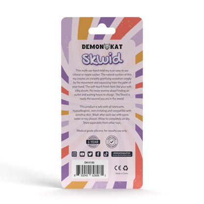 Demon Kat Skwid Clitoral & Nipple Suction Toy - Handheld Silicone Stimulator