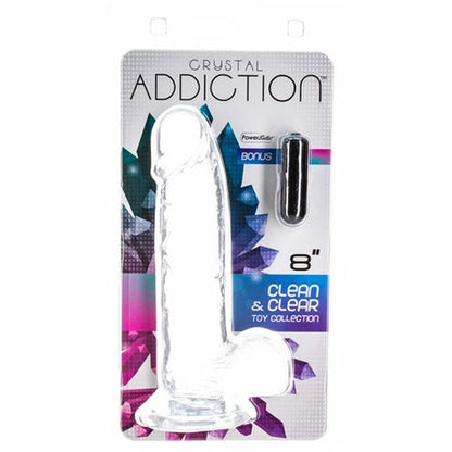 Addiction 8-Inch Crystal Dildo with Suction Cup - Clear