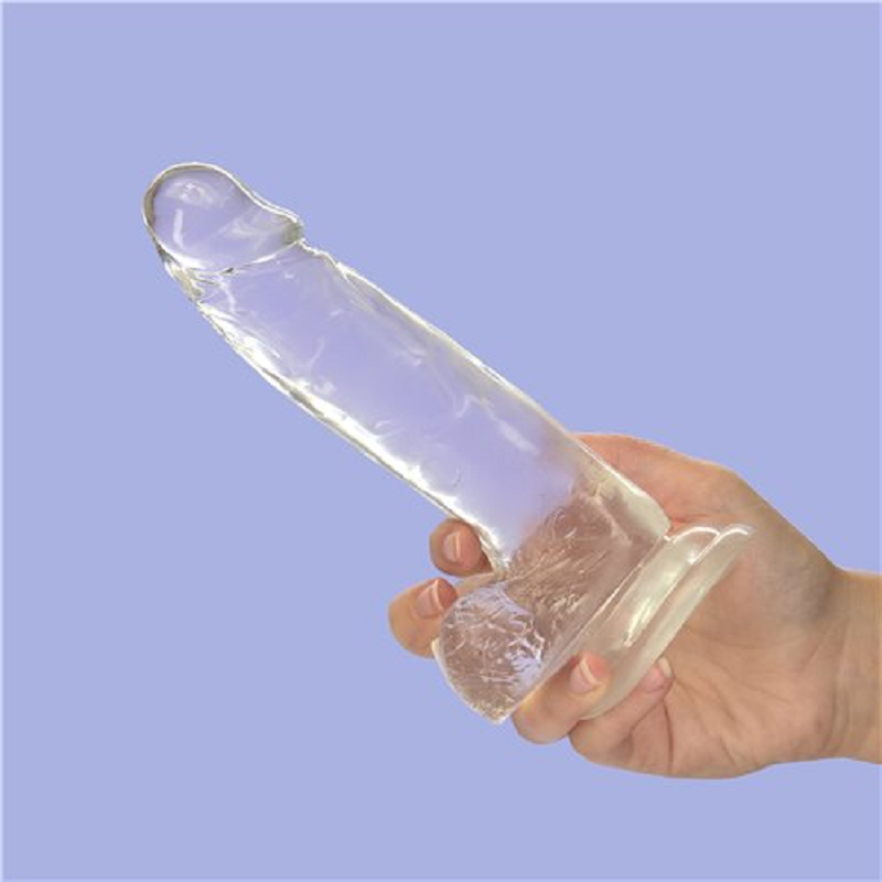 Addiction 8-Inch Crystal Dildo with Suction Cup - Clear