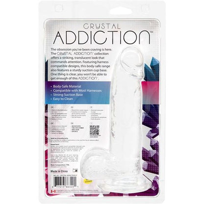 Addiction 8-Inch Crystal Dildo with Suction Cup - Clear
