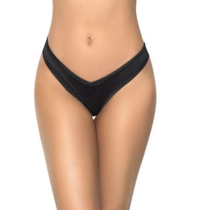 Mapale High Leg Thong - Black, Small/Medium