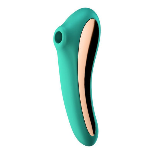 Satisfyer Dual Kiss Vibrator - Green, Air-Pulse & Vibration