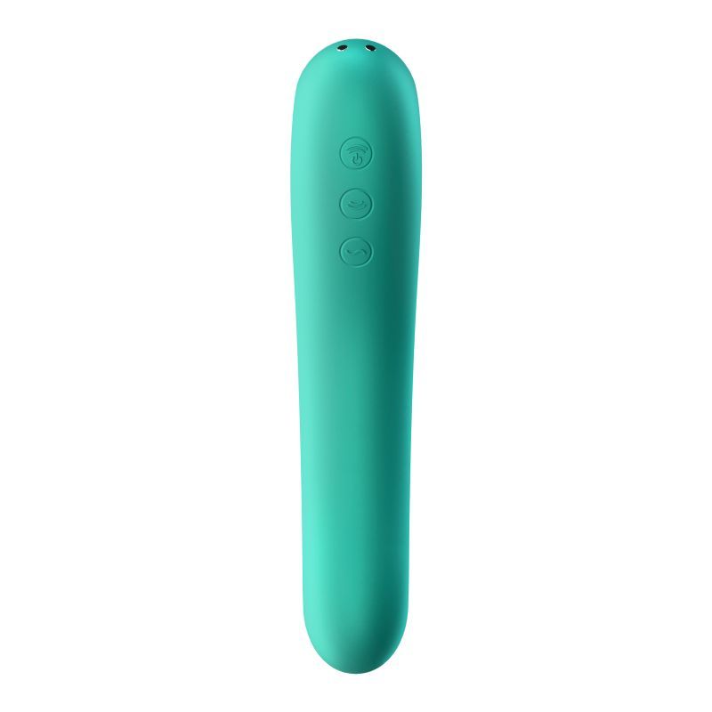Satisfyer Dual Kiss Vibrator - Green, Air-Pulse & Vibration