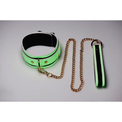 Master Series Glowing Collar and Lead Set in Fluorescent Green
