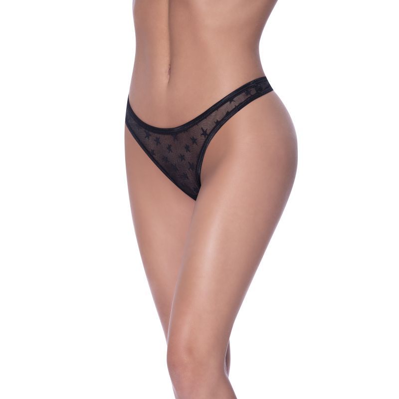 Exposed Lingerie High Waist Micro Star Thong - Queen Size