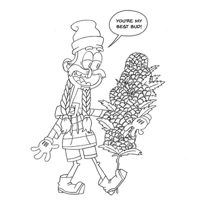 Wood Rocket High Af Adult Colouring Book - Cannabis Theme