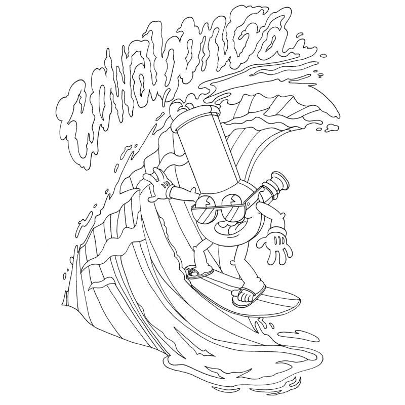 Wood Rocket High Af Adult Colouring Book - Cannabis Theme