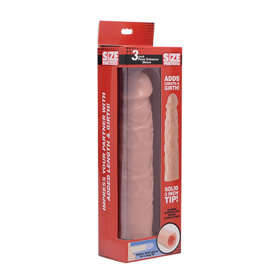 Size Matters 3In Flesh Penis Enhancer Sleeve - Realistic Design