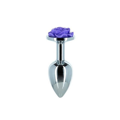 Lux Active Purple Rose Metal Butt Plug - 3In