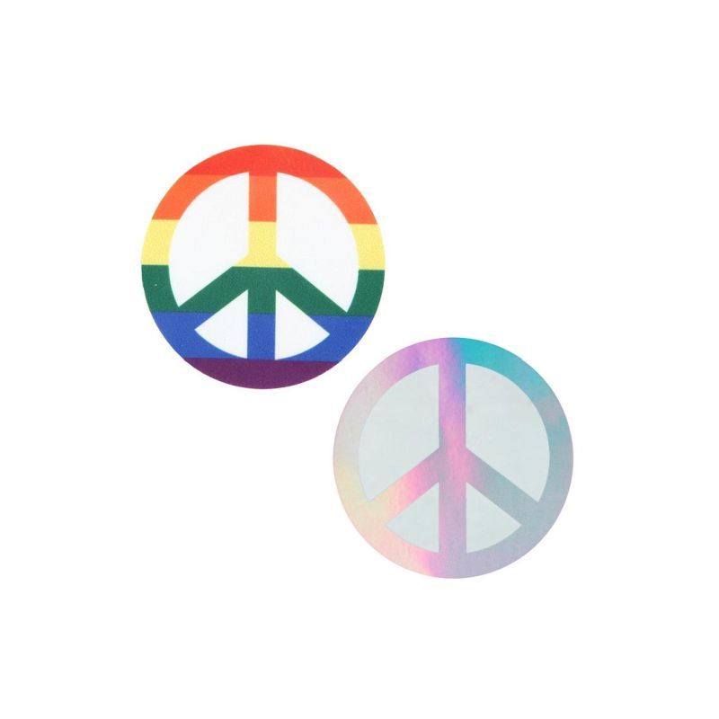 Peekaboo Pasties - Rainbow Peace Sign Self-Adhesive