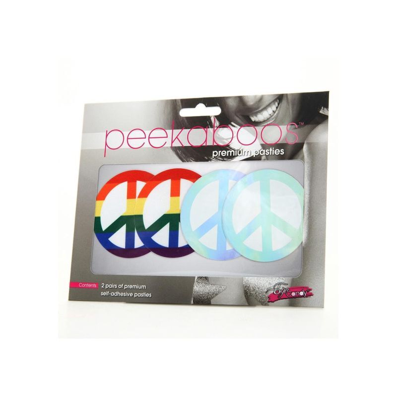 Peekaboo Pasties - Rainbow Peace Sign Self-Adhesive