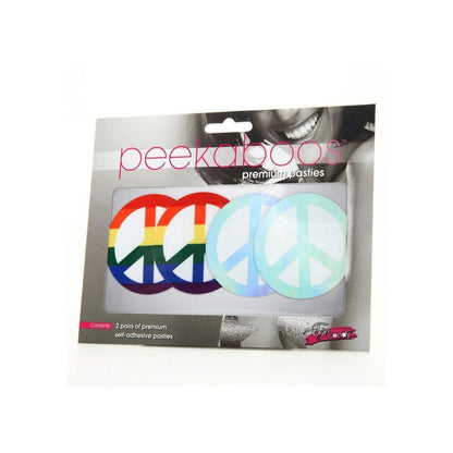 Peekaboo Pasties - Rainbow Peace Sign Self-Adhesive