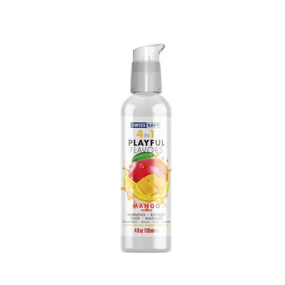 Swiss Navy 4 In 1 Mango Lubricant 4Oz - Warming, Edible, Massage Oil