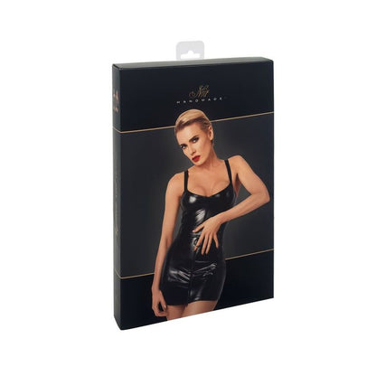Noir Starlet Wetlook Minidress with Ring Belt - Black - Large