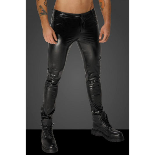 Snake Wetlook Pants for Men with Back Pockets