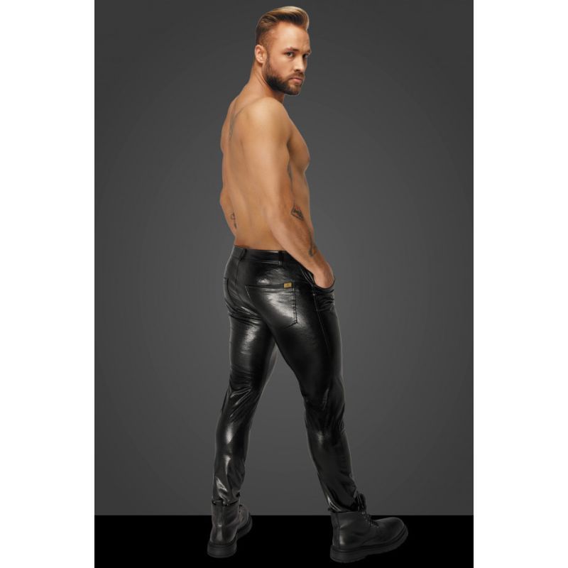 Snake Wetlook Pants - Stylish, Easy Access Design