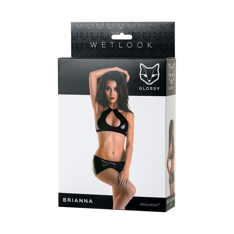 Brianna Glossy Wetlook Set - Black - Large