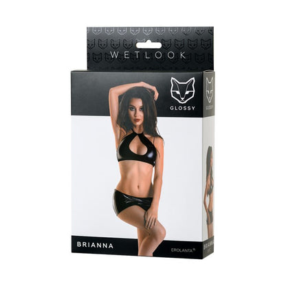 Brianna Glossy Wetlook Set - Black - Large
