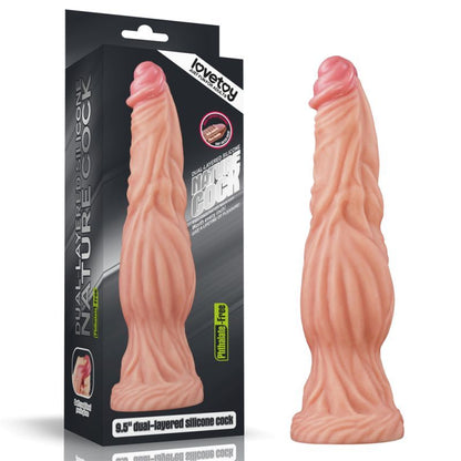 Lovetoy Nature Cock 9.5In Dual Layer Silicone Dildo