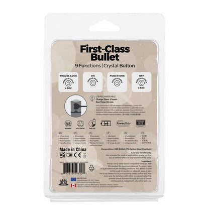 Premium 2.5-Inch First Class Bullet - Rechargeable with Crystal - Rose Gold