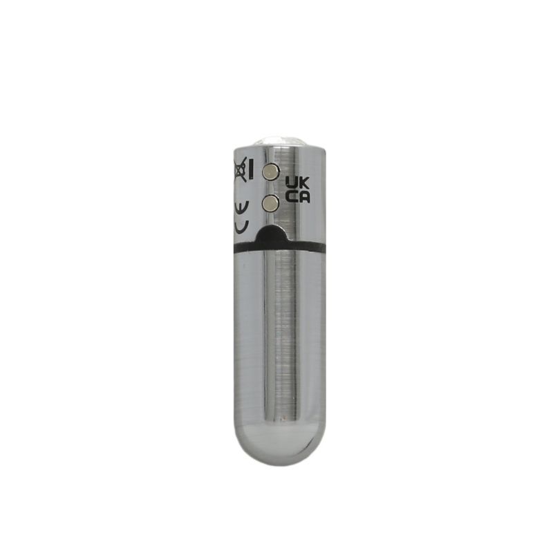 Premium 2.5-Inch First Class Bullet - Rechargeable with Crystal - Gunmetal Silver