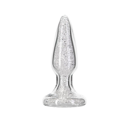 Pillow Talk Luxurious Glass Anal Plug with Clear Gem