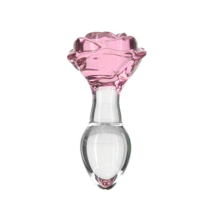 Pillow Talk Luxurious Glass Anal Plug - Temperature Play, Rose Base