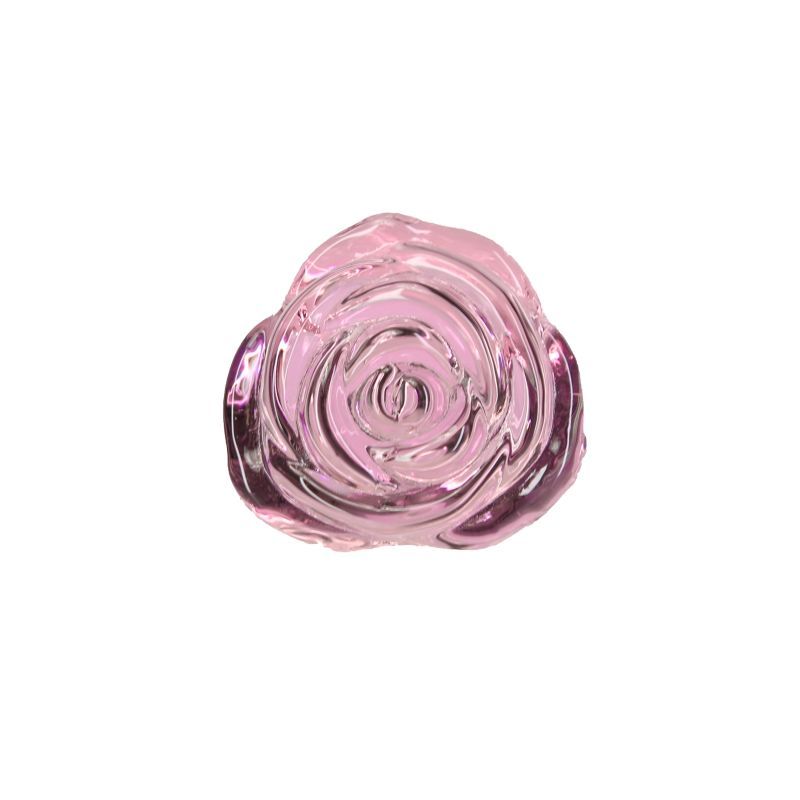 Pillow Talk Luxurious Glass Anal Plug - Temperature Play, Rose Base