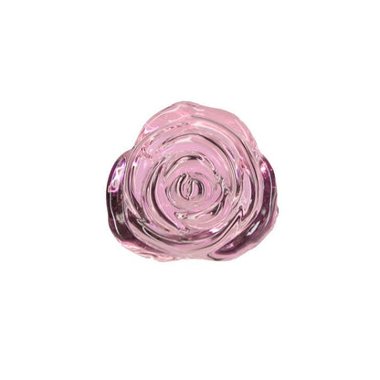 Pillow Talk Luxurious Glass Anal Plug - Temperature Play, Rose Base