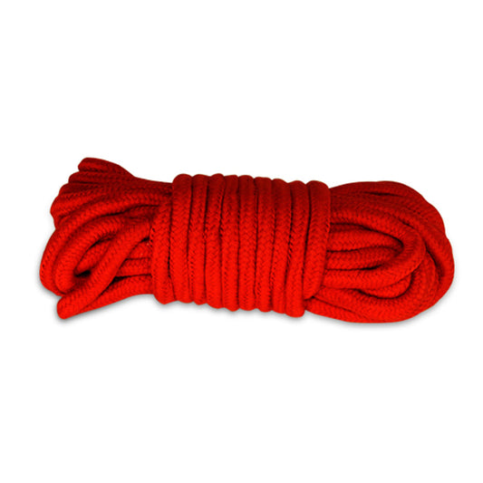 Lovetoy Bondage Rope 10M Red - Soft Cotton, 8mm Thickness