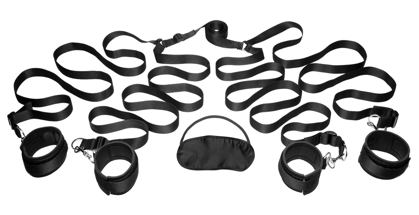 Frisky Bedroom Restraint Kit - Black Bondage Straps for Couples