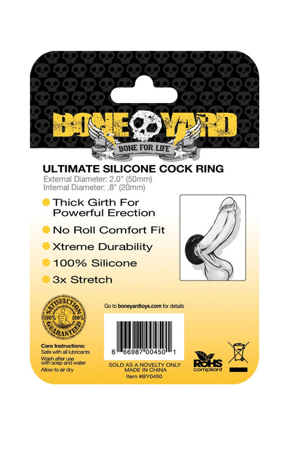 Boneyard Ultimate Silicone Cock Ring - Black