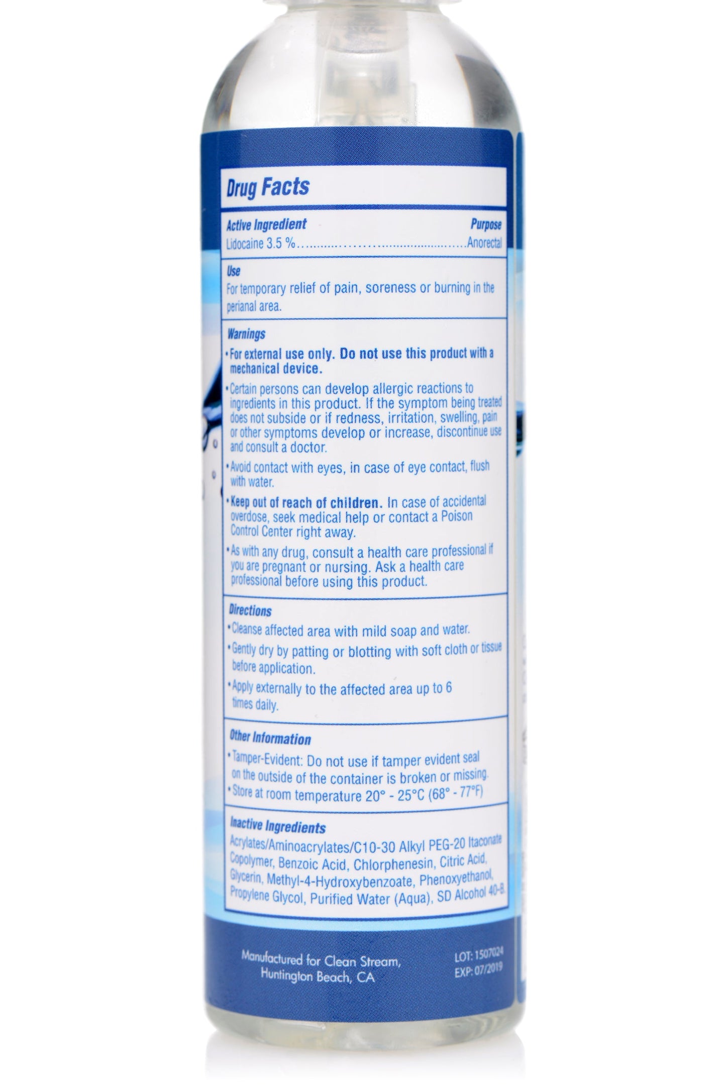 Cleanstream Anal Lube 4.4Oz - Desensitizing Spray Gel for Comfort