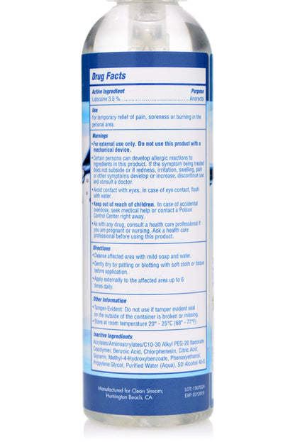 Cleanstream Anal Lube 4.4Oz - Desensitizing Spray Gel for Comfort