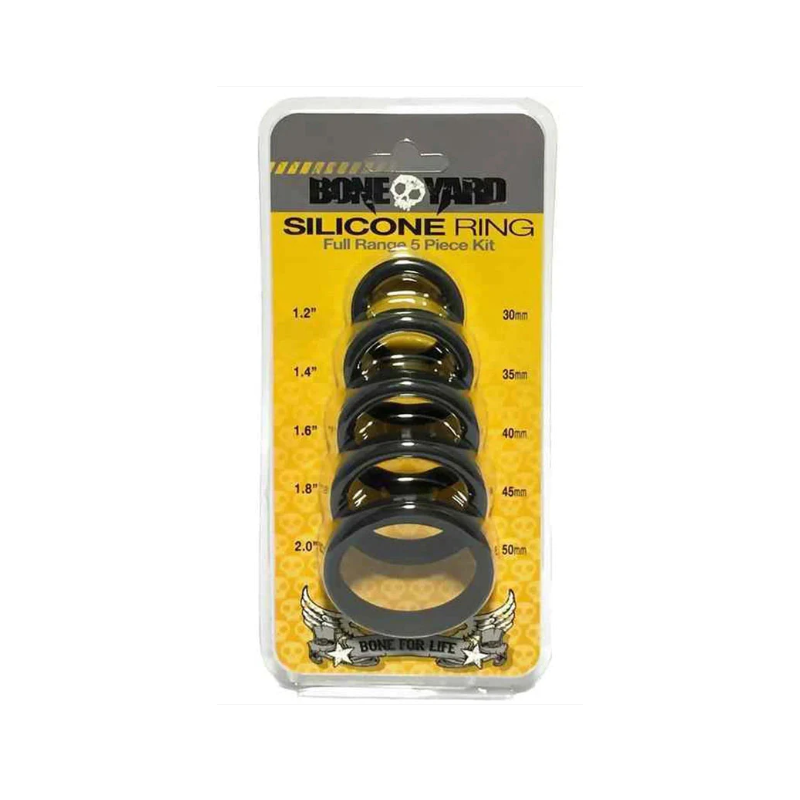 Boneyard Silicone Ring 5 Piece Kit - Black