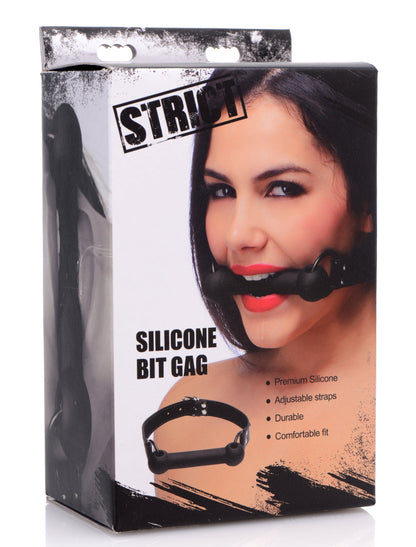 Strict Silicone Bit Gag - Comfortable Leather-Like Design