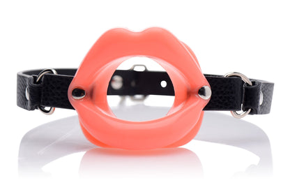 Master Series Sissy Mouth Gag - Leather Strap, Silicone Insert