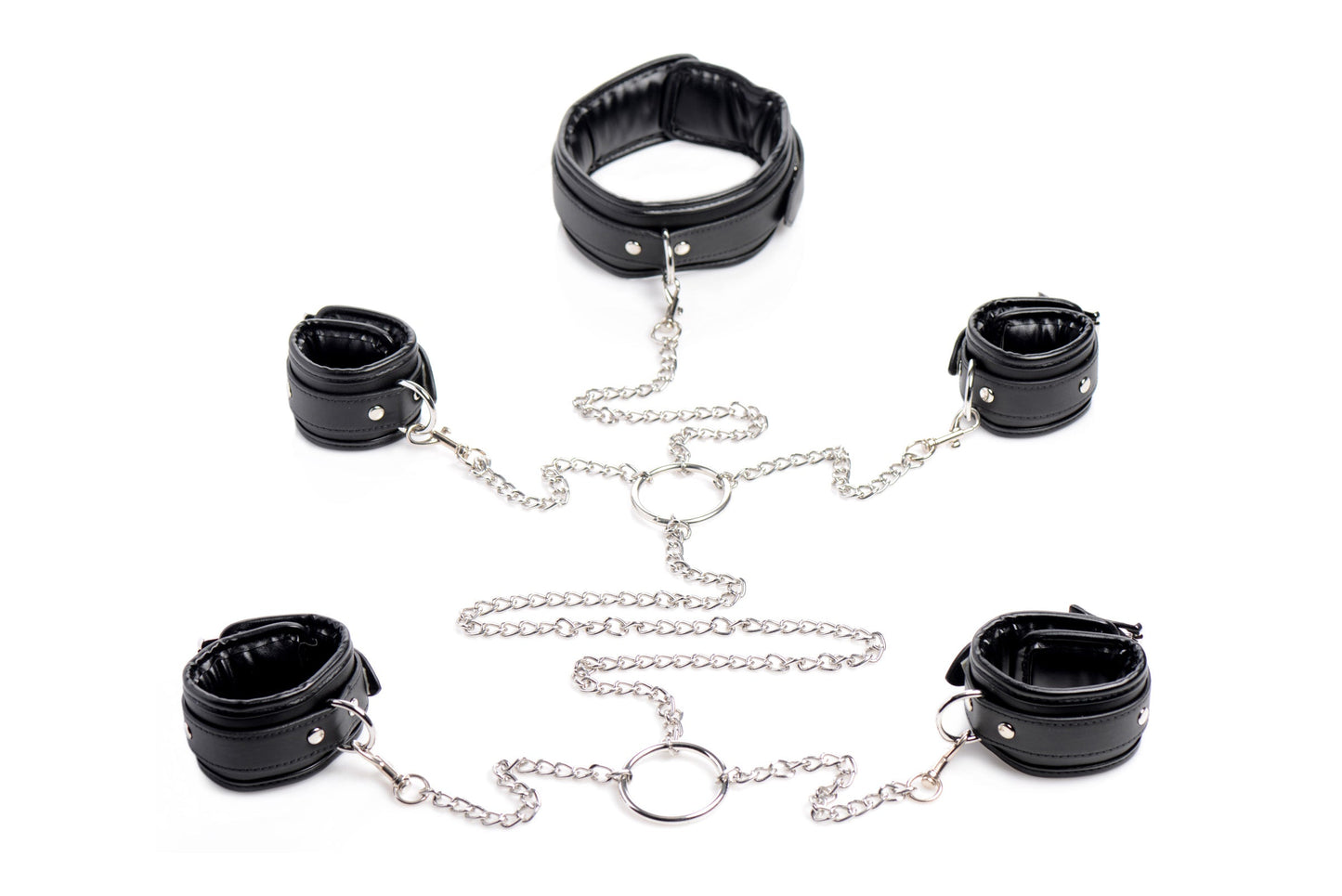 Strict Slave Bondage Shackle Set - Leather-Like Restraint System