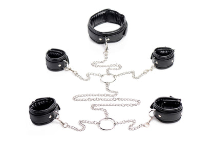 Strict Slave Bondage Shackle Set - Leather-Like Restraint System