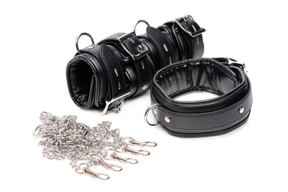 Strict Slave Bondage Shackle Set - Leather-Like Restraint System