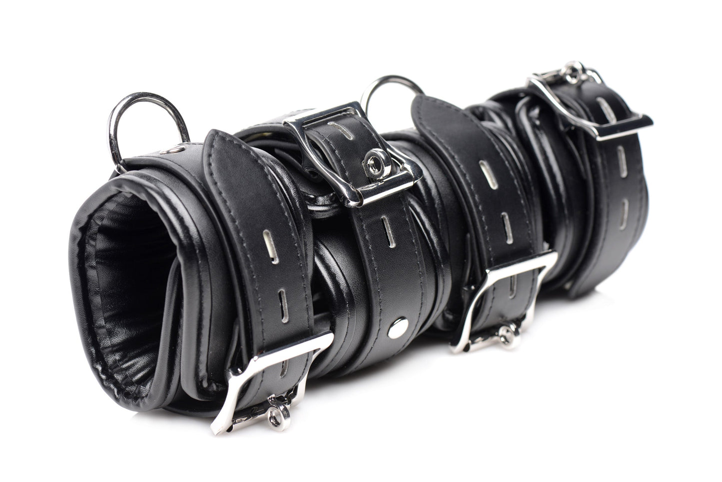 Strict Slave Bondage Shackle Set - Leather-Like Restraint System